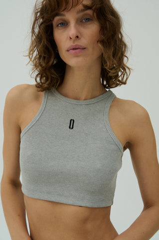 Crop Top - Pilka/Juoda