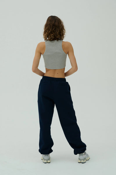 Crop Top - Pilka/Juoda