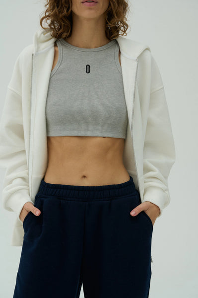 Crop Top - Pilka/Juoda