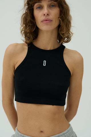 Crop Top - Juoda/Balta