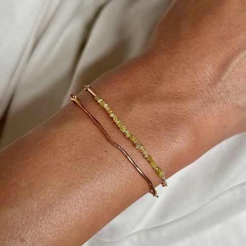 YELLOW RAW DIAMOND 24K gold plated apyrankė
