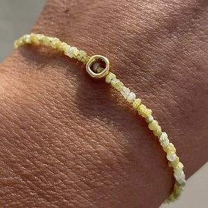 YELLOW RAW DIAMOND CIRCLE 24K gold plated apyrankė