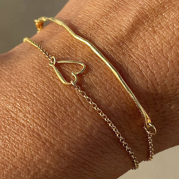 HEART 24K gold plated apyrankė