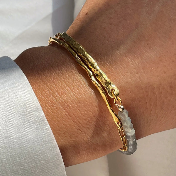 MOONSTONE SET 24K gold plated apyrankė