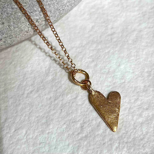 HANDCRAFTED HEART 24K gold plated kaklo papuošalas