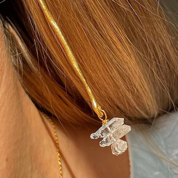 HERKIMER DIAMOND 24K gold plated auskarai
