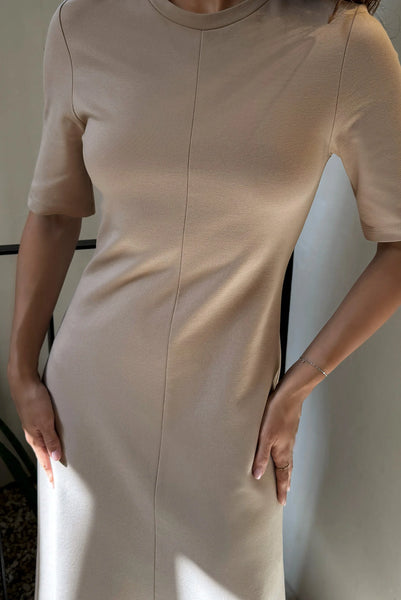 Taupe midi suknelė Maya
