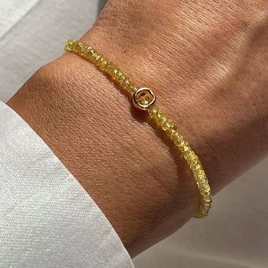 YELLOW SAPPHIRE CIRCLE 24K gold plated apyrankė