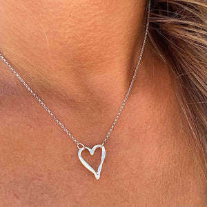 FINGERPRINT THIK HEART silver kaklo papuošalas