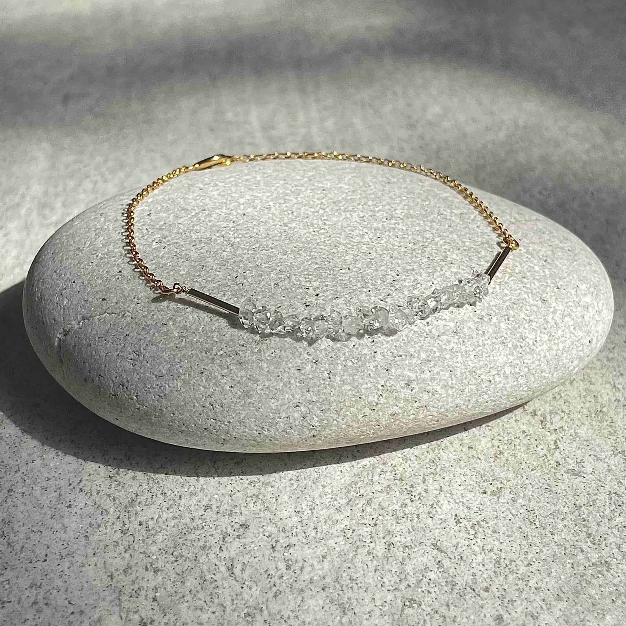 HERKIMER DIAMOND 24K gold plated apyrankė