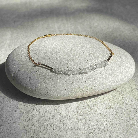 HERKIMER DIAMOND 24K gold plated apyrankė