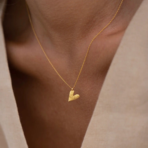 HEART 24K gold plated kaklo papuošalas