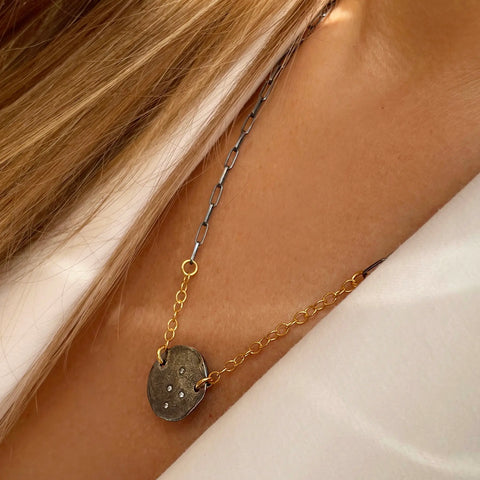 Moon & Stars diamond kaklo papuošalas