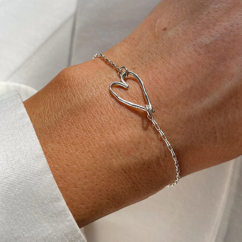 ROUGH HEART THIN silver apyrankė