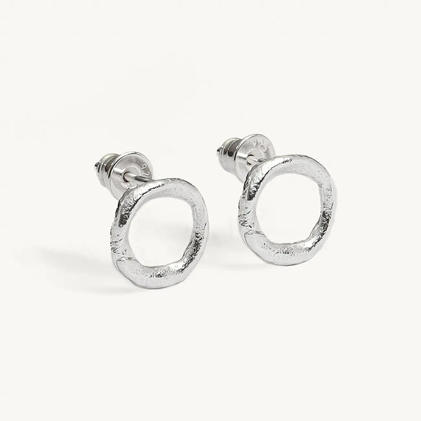 CIRCLE 1.1 cm / 0.4 silver auskarai