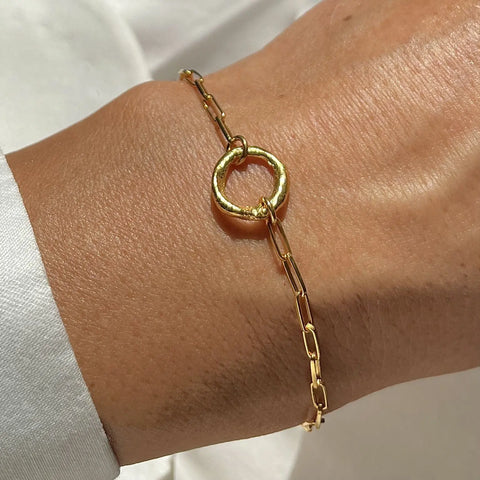 ROUGH CIRCLE 24K gold plated apyrankė