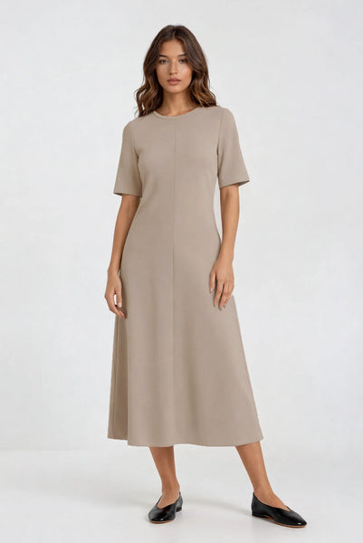 Taupe midi suknelė Maya