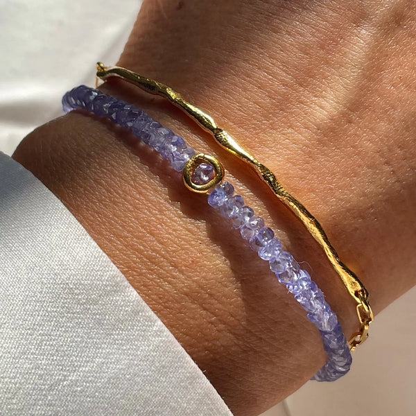 TANZANITE CIRCLE 24K gold plated apyrankė