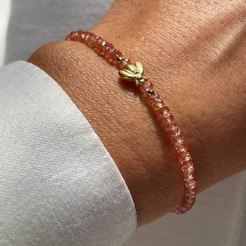 PADPARADSCHA SAPPHIRE BEE 24K gold plated apyrankė