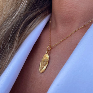 HEART oval 24K gold plated kaklo papuošalas