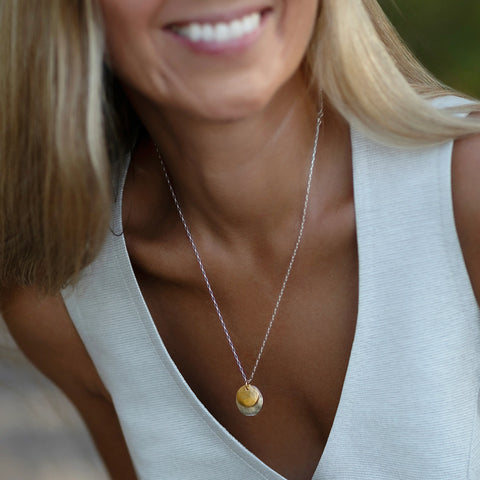 Double FINGERPRINT 24K gold plated kaklo papuošalas