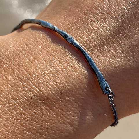 THIK HAND CRAFTED oxidised silver apyrankė