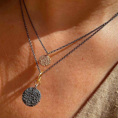 BESPOKEN 1.5 cm / 0.6 in oxidised silver kaklo papuošalas