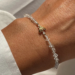 HERKIMER DIAMOND BEE 24K gold plated apyrankė