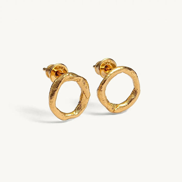 CIRCLE 1.1 cm / 0.4 in 24K gold plated auskarai