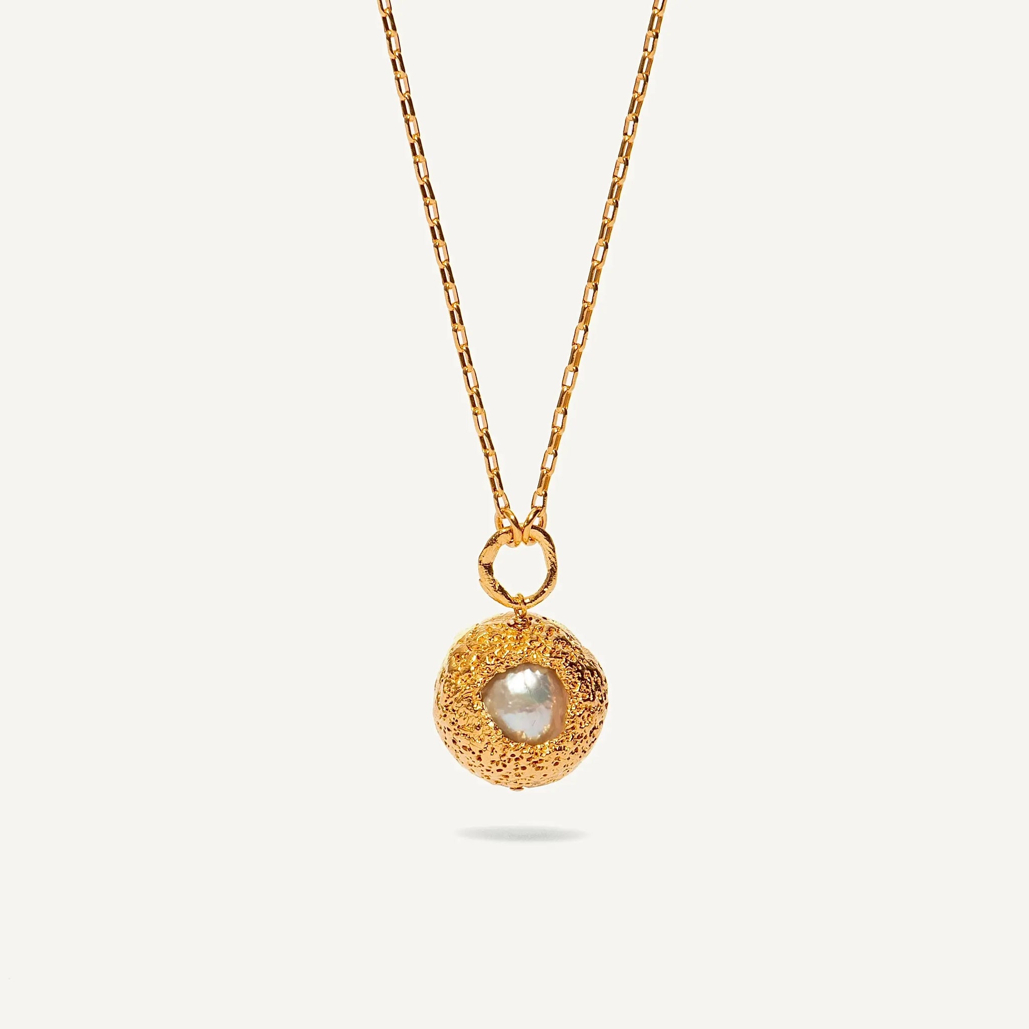 H i d e FRESHWATER grey baroque pearl 24K gold plated kaklo papuošalas