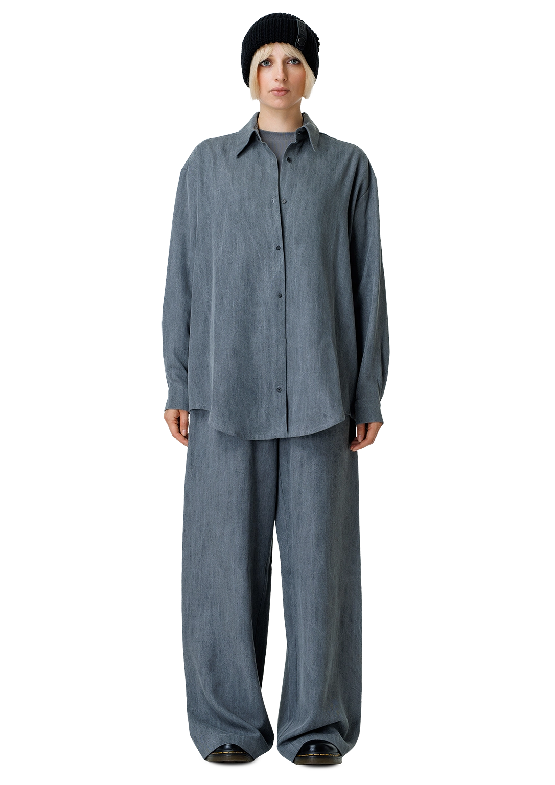 Stonewasherd denim marškiniai