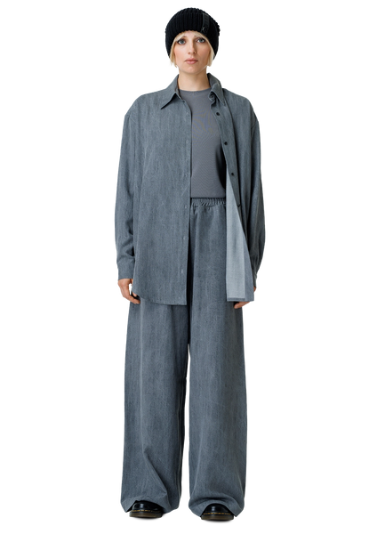 Stonewasherd denim kelnės