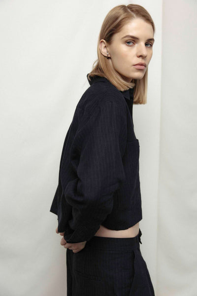 Iduna cropped linen marškiniai