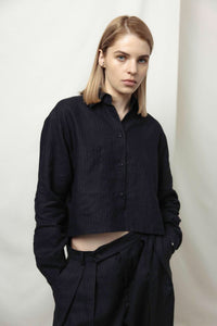 Iduna cropped linen marškiniai