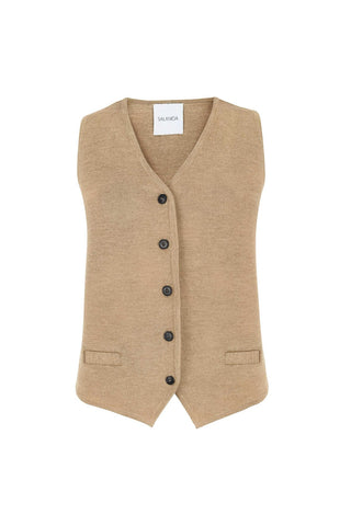 Galante megzta 100% merino liemenė smėlis