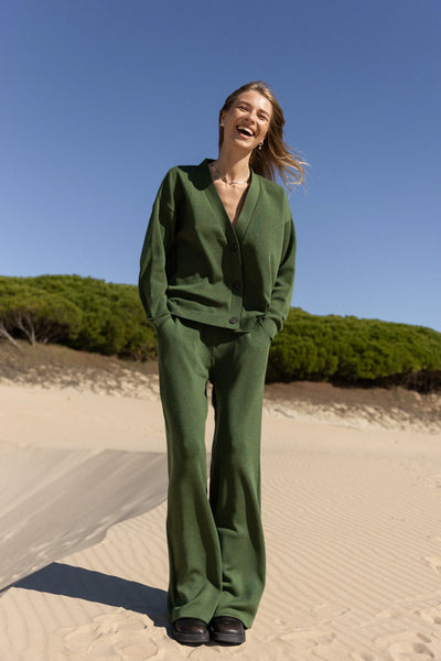 Bene plačios 100% merino kelnės žalia alyvuogė