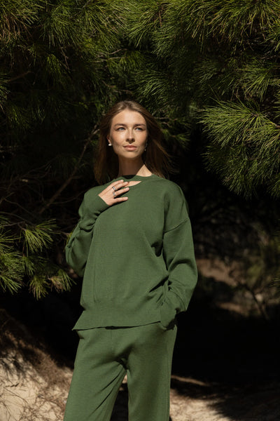Rotondo 100% merino megztinis žalia alyvuogė
