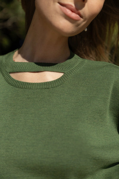 Rotondo 100% merino megztinis žalia alyvuogė