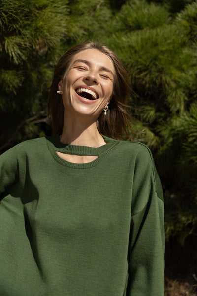 Rotondo 100% merino megztinis žalia alyvuogė