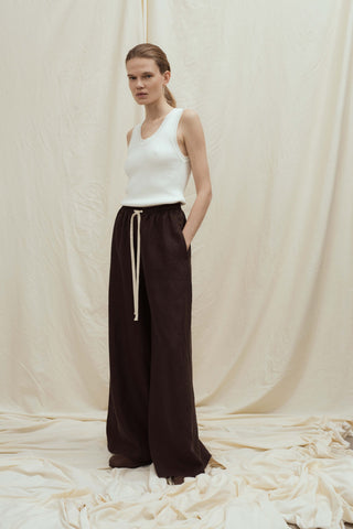 Geir wide linen kelnės