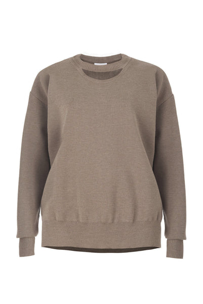 Rotondo 100% merino megztinis taupe