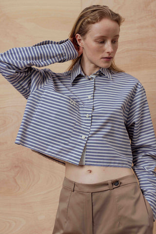 Bjoerg striped cropped marškiniai