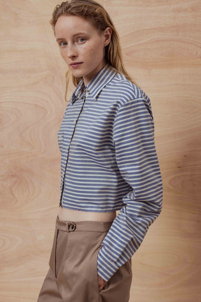 Bjoerg striped cropped marškiniai