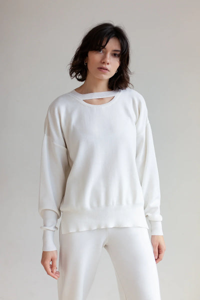 Rotondo 100% merino megztinis balta