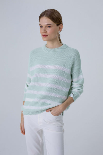 'ARIELLE’ mint/white megztinis