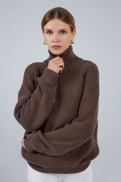 ‘BELLE’ brown megztinis