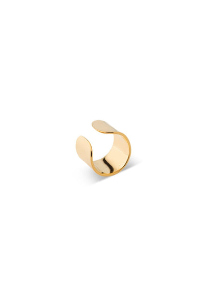 Bold flat ear cuff gold