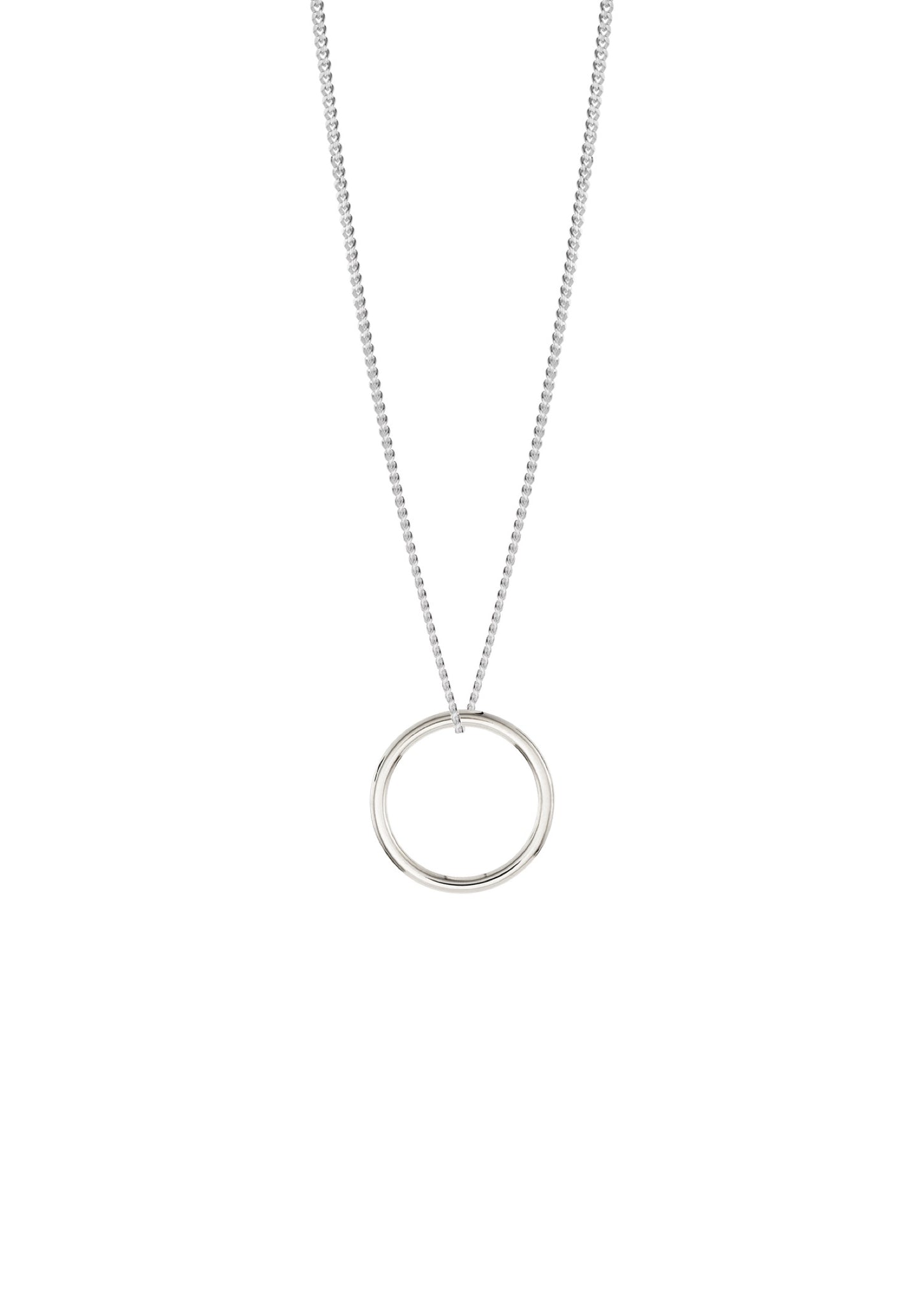 Circle silver kaklo papuošalas