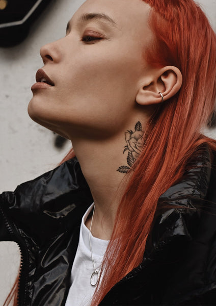 Circle silver kaklo papuošalas