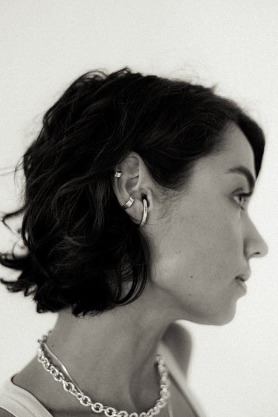 Flat ear cuff silver